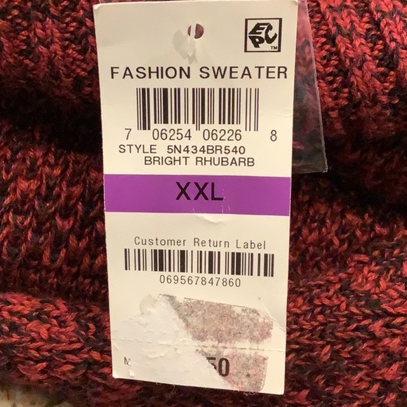 INC Size XXL International Concepts Bright Rhubarb Mens Sweater. New With Tags - Picture 4 of 5